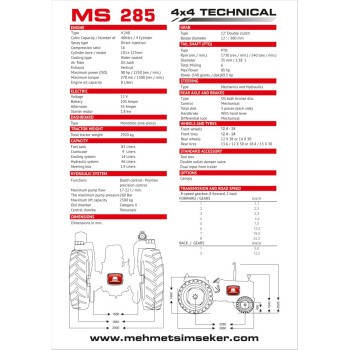 Mehmet Şimşeker MS285 4x2 Traktör