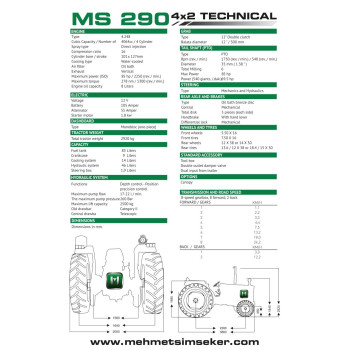 Mehmet Şimşeker MS290 4x2 Traktör