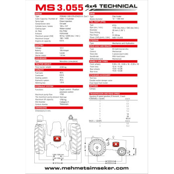 Mehmet Şimşeker MS3.055 4x4 Traktör